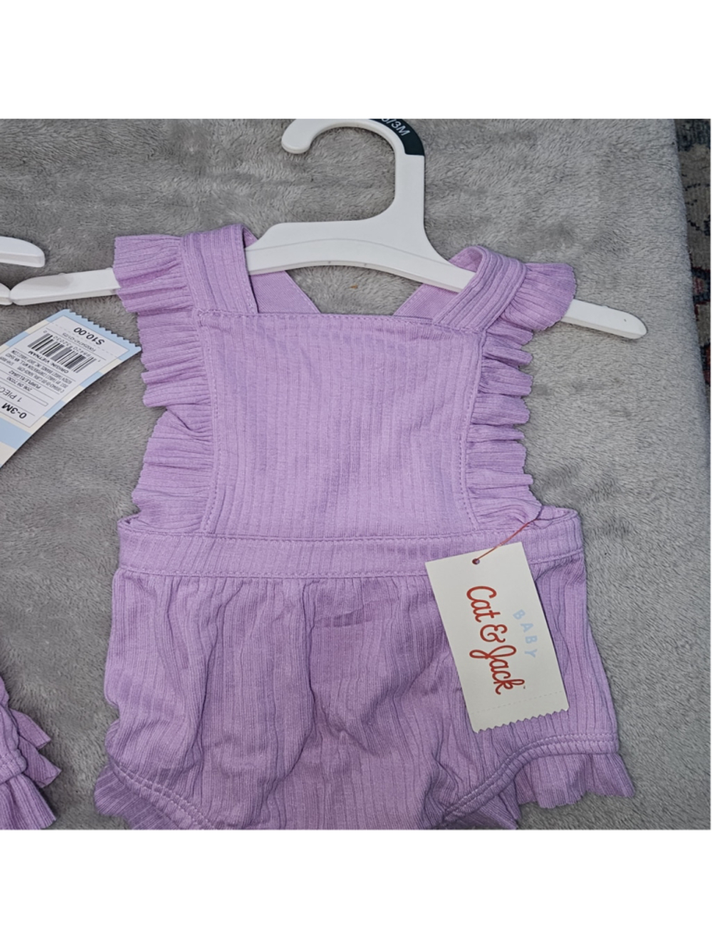 12 NWT Cat & Jack Baby Girl 3M Purple Ribbed Romper Reseller Wholesale Lot
